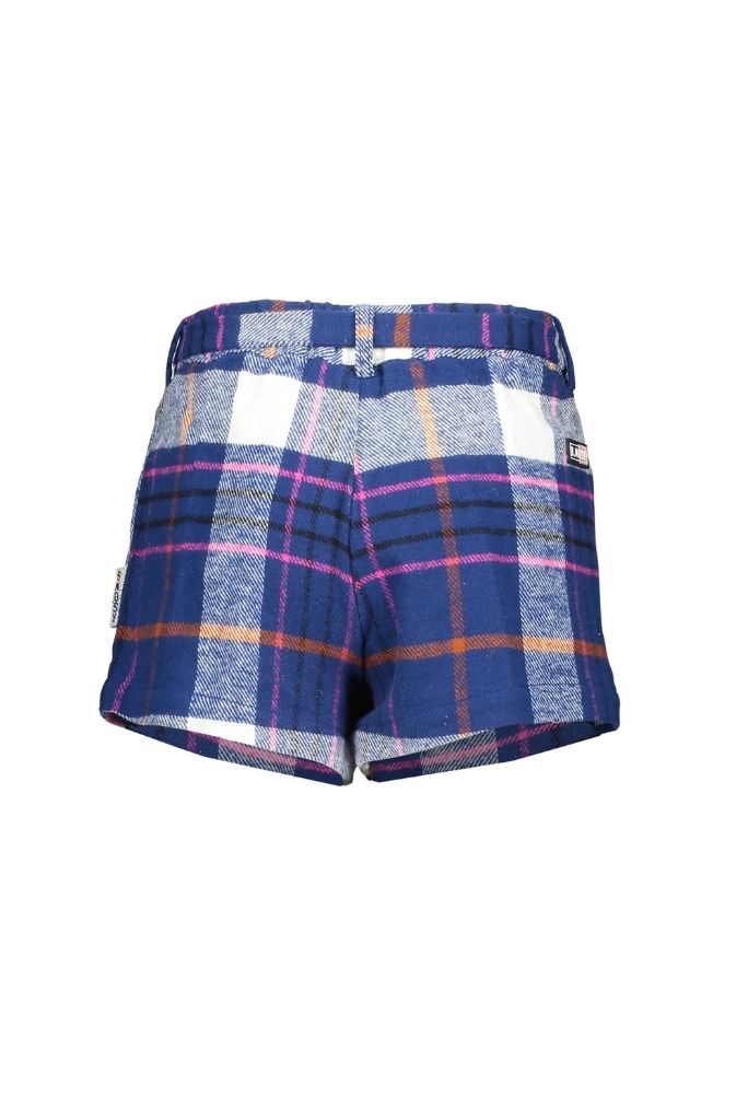 Girls Blue Check Shorts by B.Nosy | Back View