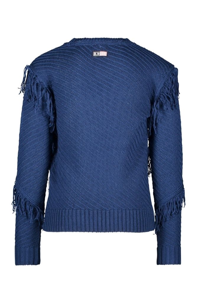 Girls Navy Blue Knit Jumper by B.Nosy | Back View