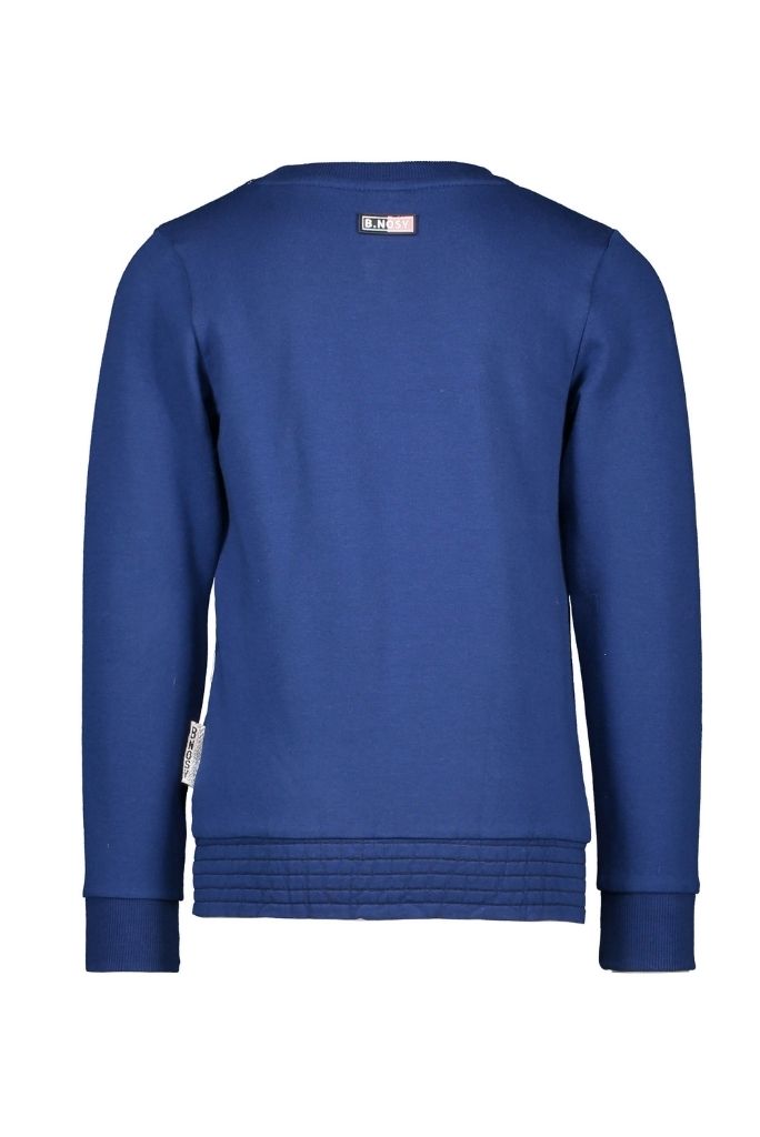 Girls Blue Embroidered Sweat by B.Nosy | Back View