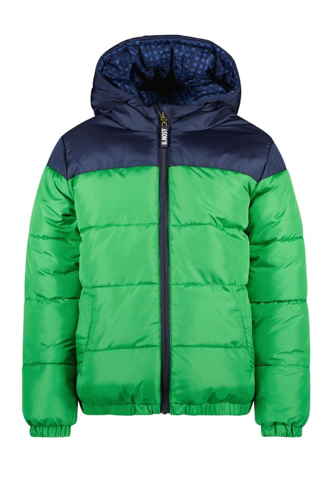 Jim Reversible Puffer Jacket Green | Front View