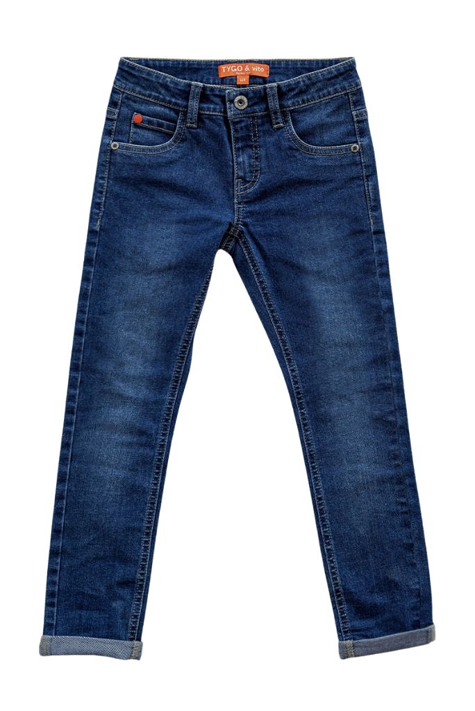 Boys Skinny Jeans Dark Used by TYGO & vito | Front View