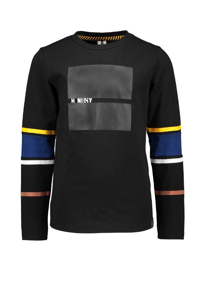 Boys Long Sleeve Top in Black by B.Nosy | Front View