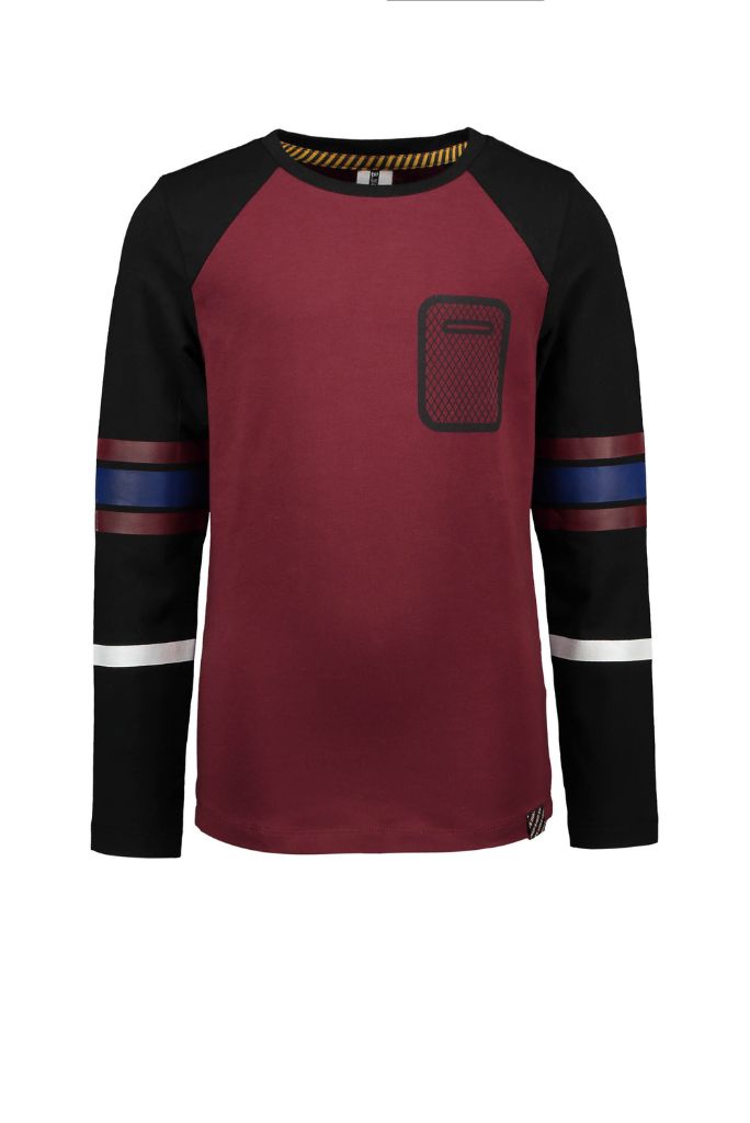 Boys Long Sleeve Top in Winter Red by B.Nosy | Front View