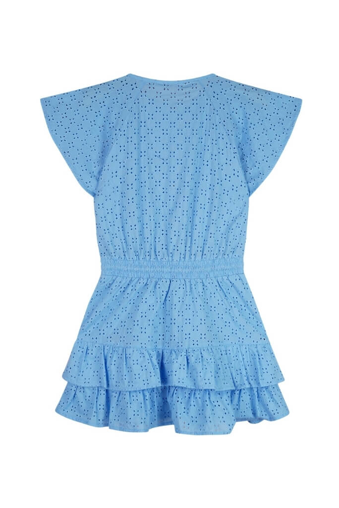 Siggy Fully Embroidered Dress Blue | Back View