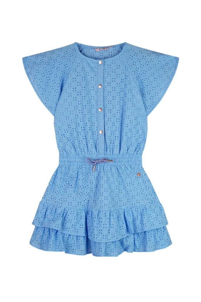 Siggy Fully Embroidered Dress Blue | Front  View