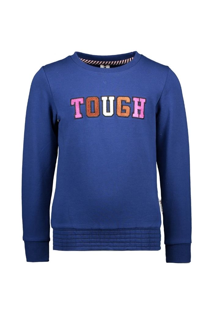 Girls Blue Embroidered Sweat by B.Nosy | Front View
