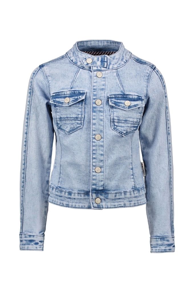 Girls Denim Jacket in Light Blue by B.Nosy | Front View