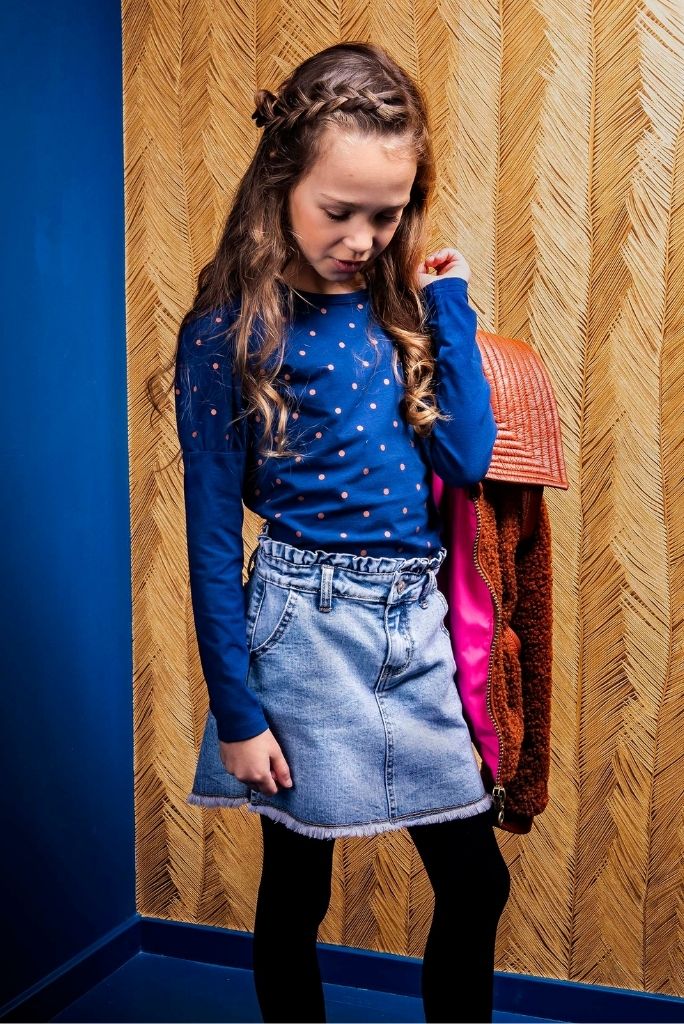 Girls Denim Skirt Light Blue