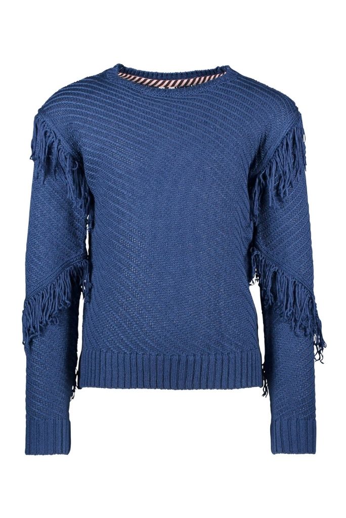 Girls Navy Blue Knit Jumper by B.Nosy | Front View