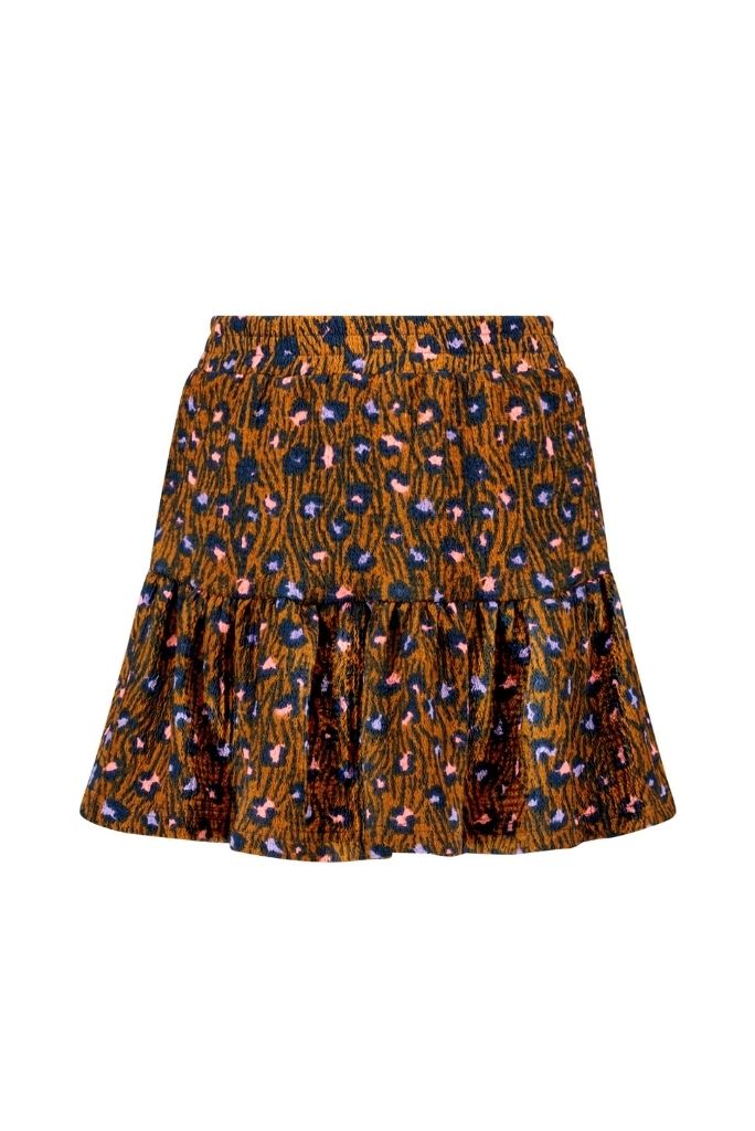 Girls Leopard Print Skirt by B.Nosy | Front View