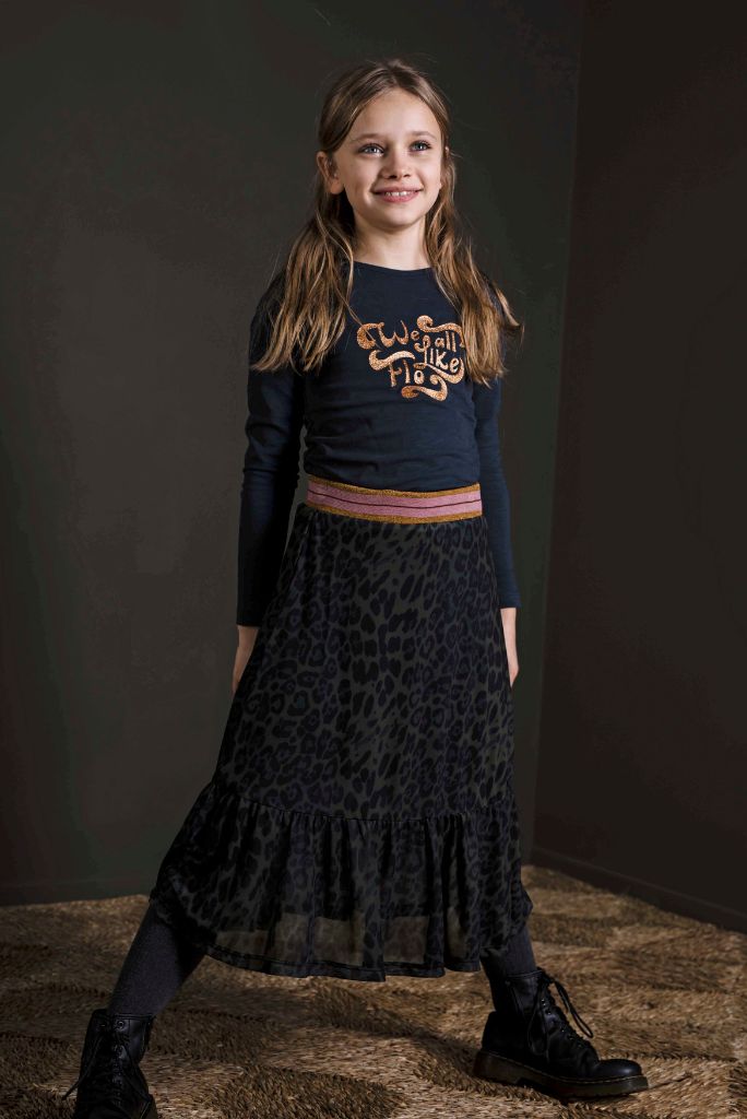 Girls Maxi Skirt - Green Leopard