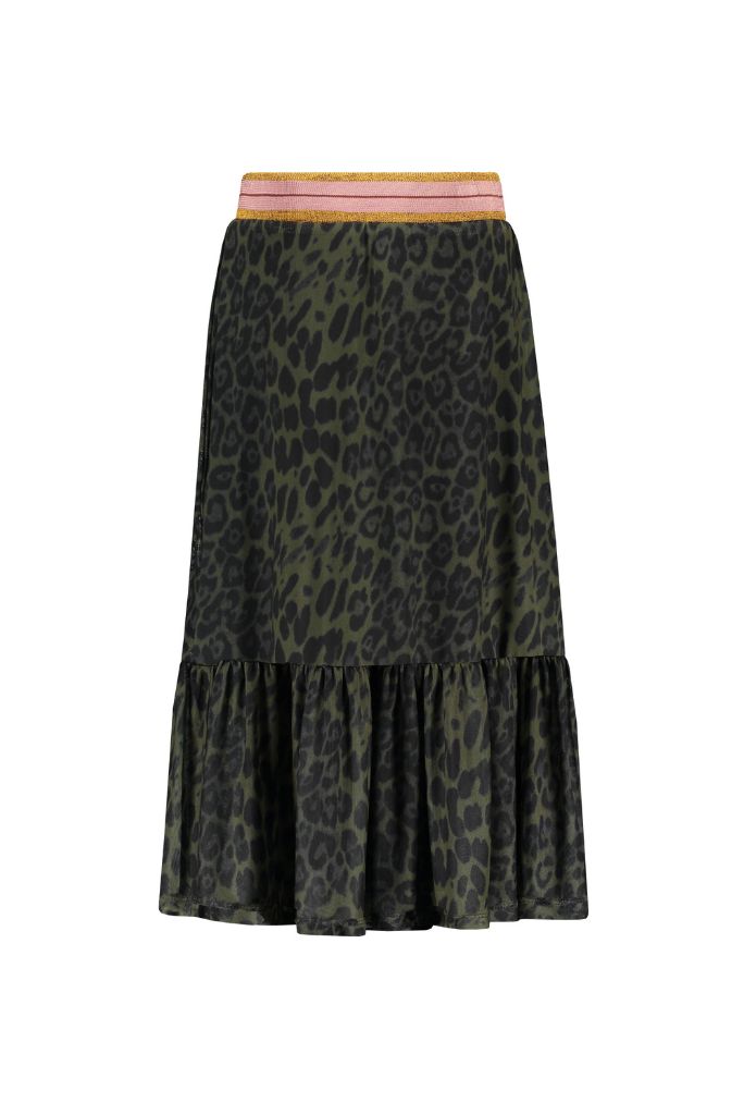Girls Maxi Skirt with leopard print | Front View