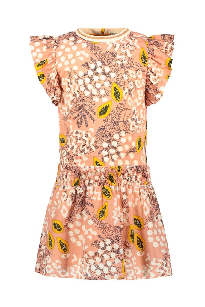 Like FLO Girls Papaya Print Dress - front