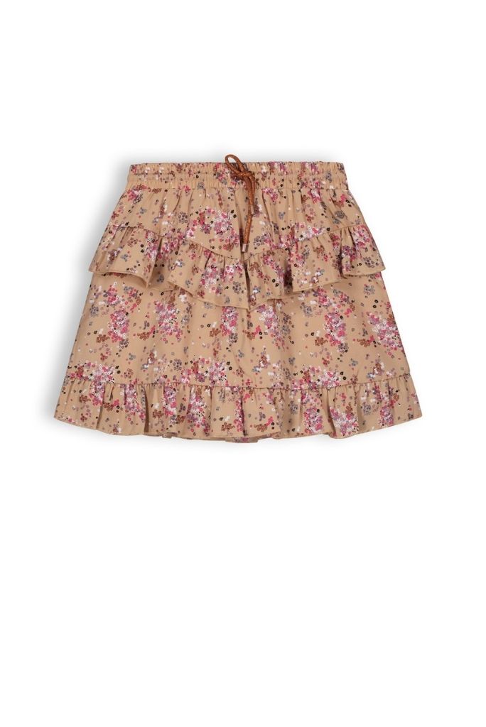 Girls Skirt Neva with Flowers and Ruffles by NoNo | Front View