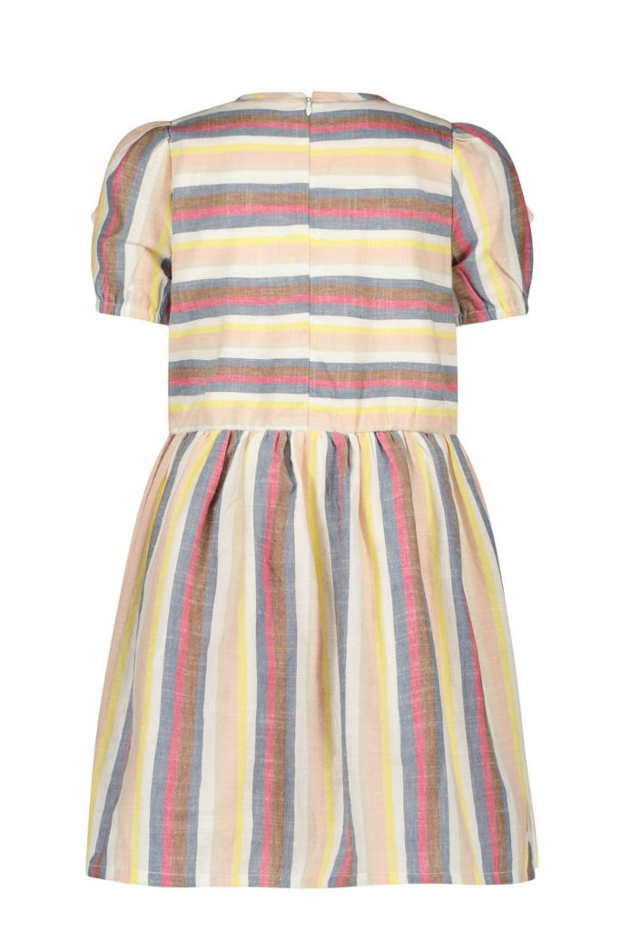 Girls Linen Stripe Dress by Like FLO | Back View