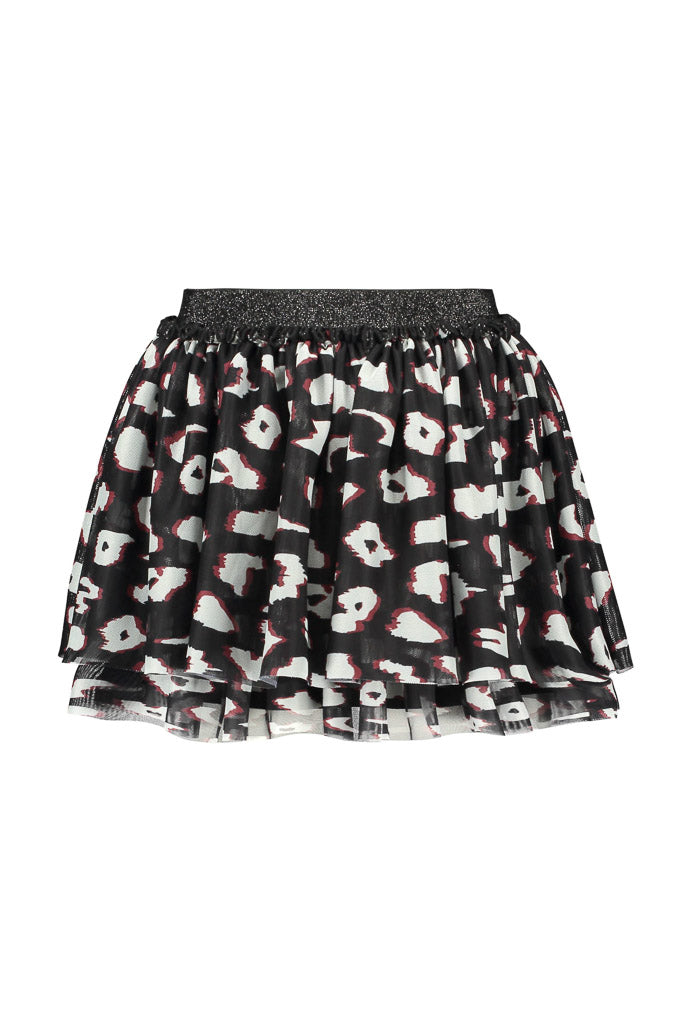 Girls Black Leopard Tutu Skirt | Front View
