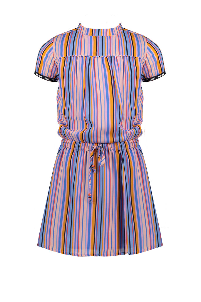 Mirthe woven dress in bright stripes