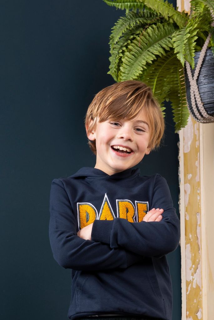 Boys Blue Hoodie With Pouch Pocket