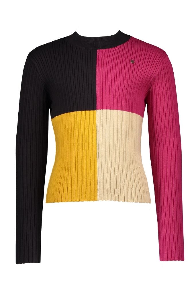 Girls Kuzo Colorblock Knitted Top - front