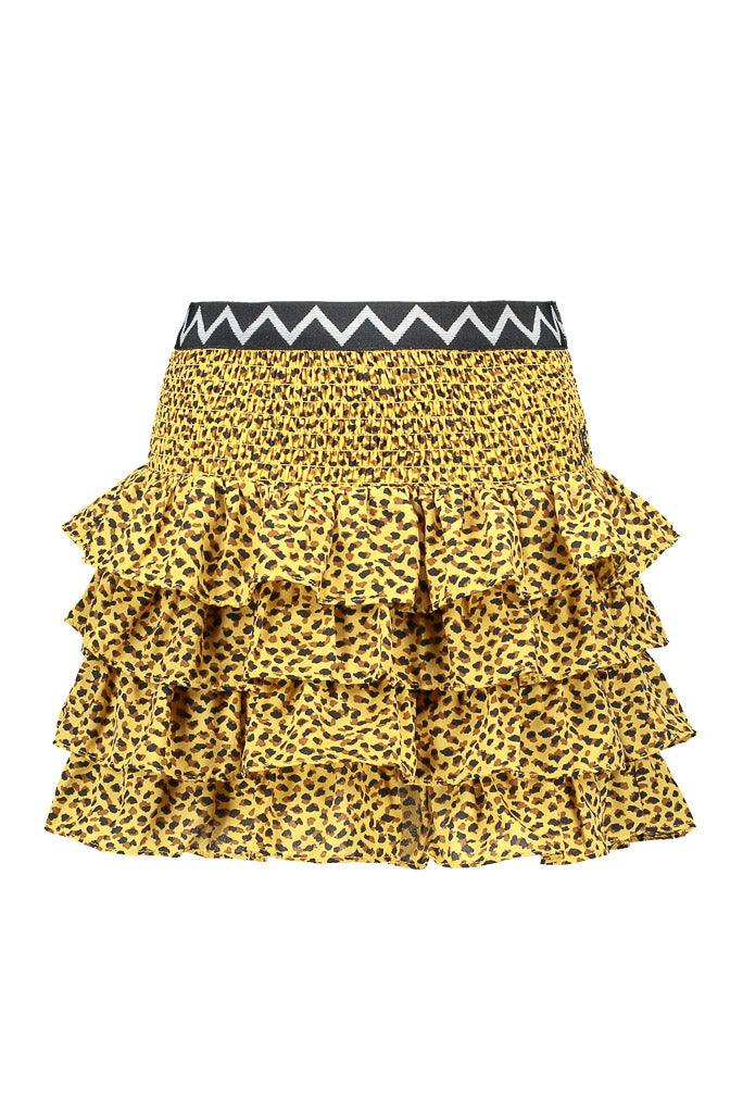 Like FLO Girls Leopard Smock Ruffle Skirt