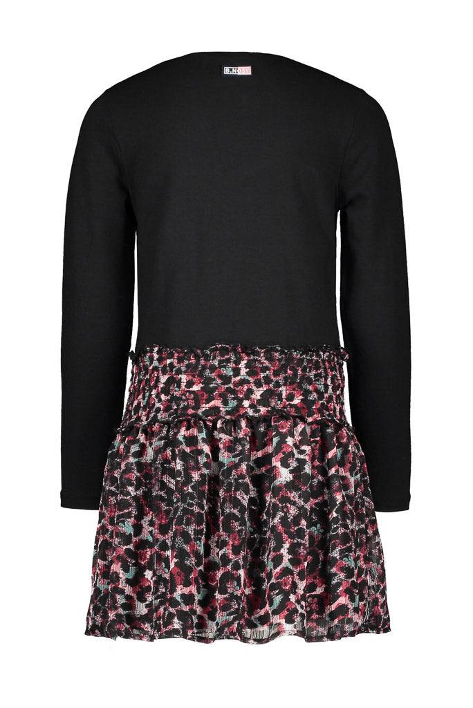 Long Sleeve Multicolour Leopard Print Dress