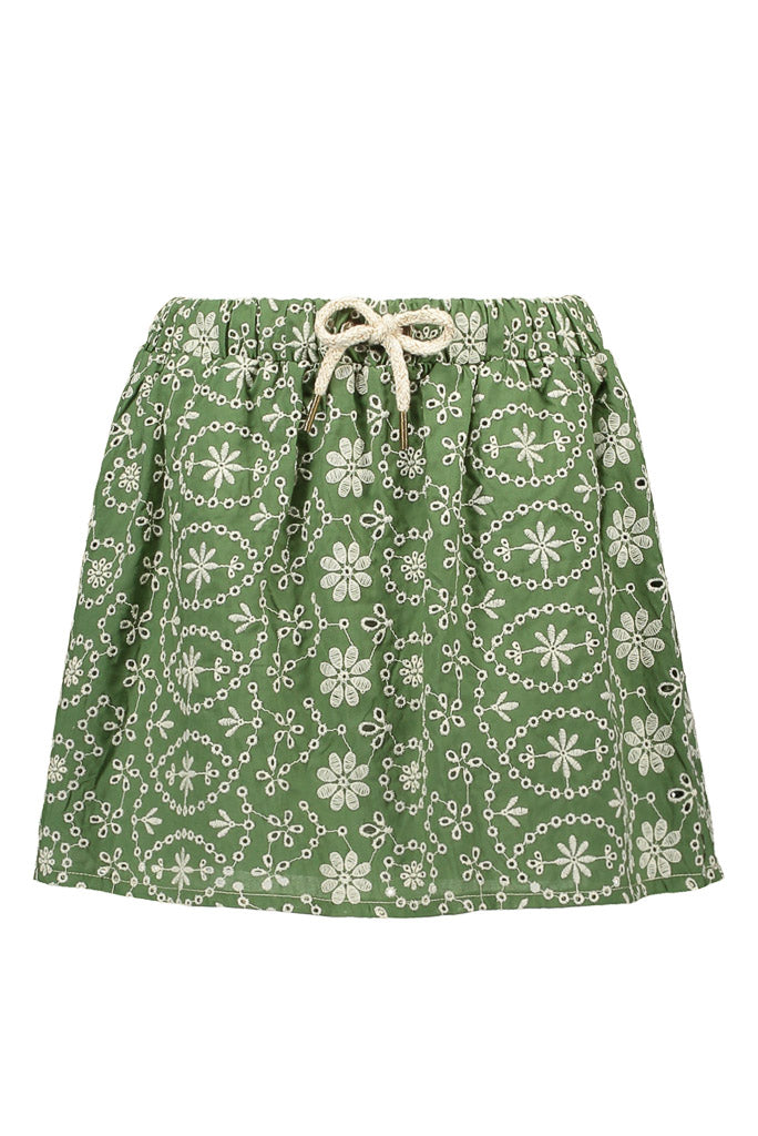 Skirt With Embroidery - Army Green