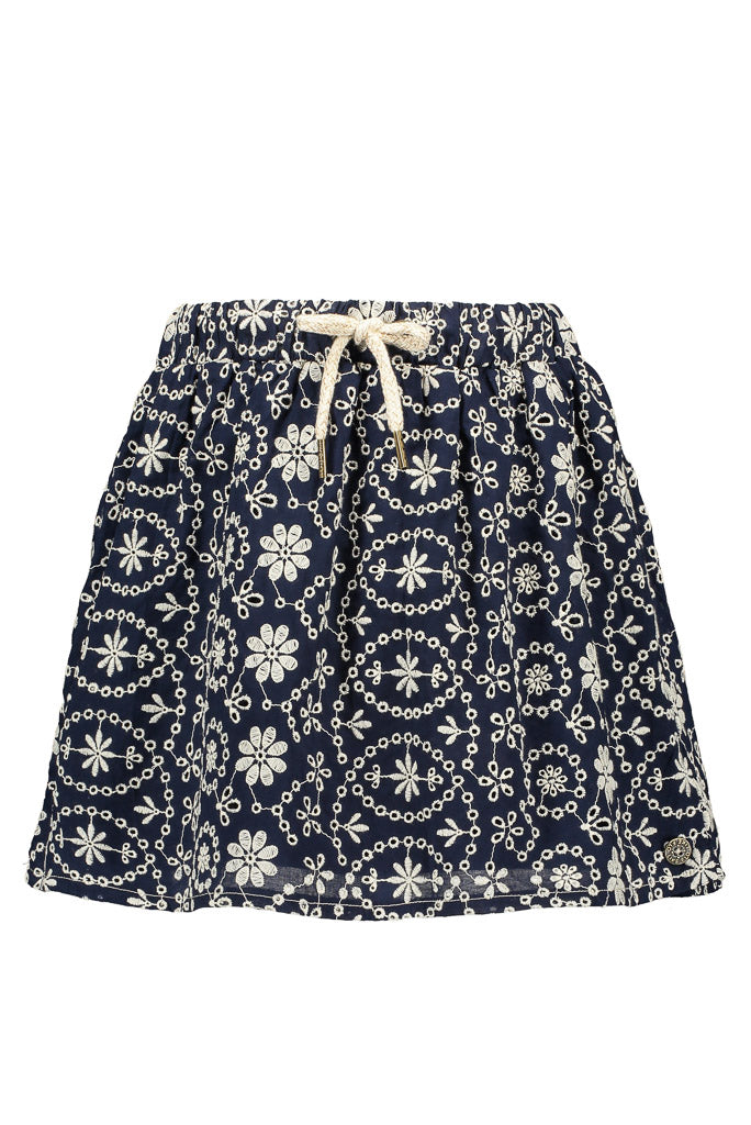 Skirt With Embroidery - Navy