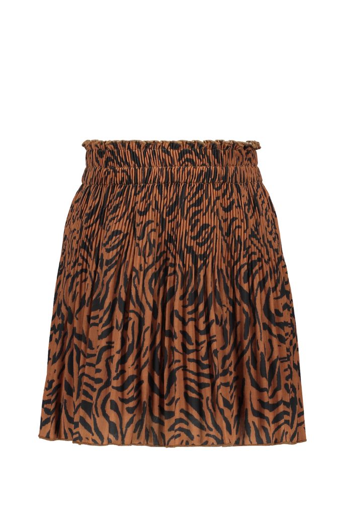 Zebra Print Pleated Skirt