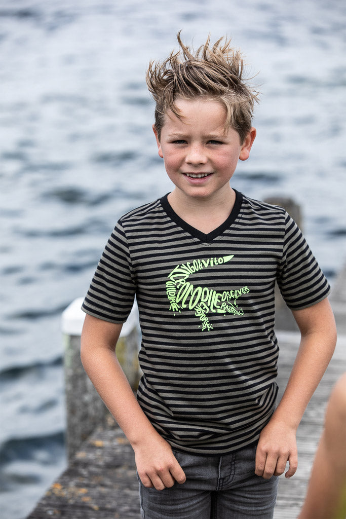 TYGO Boys Organic Stripe Crocodile T-Shirt