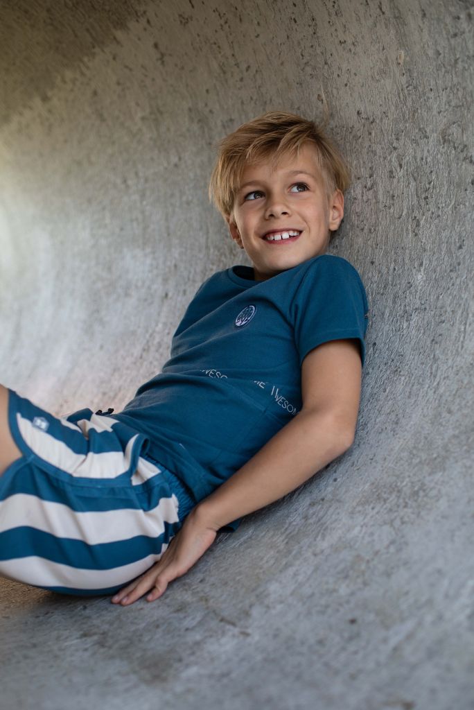 Quapi Boys Fern Blue T-Shirt | Boys Designer Tees