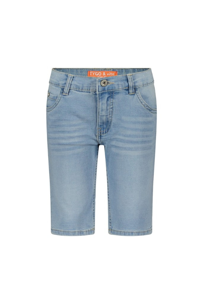 Light blue denim shorts Quinn on a white background