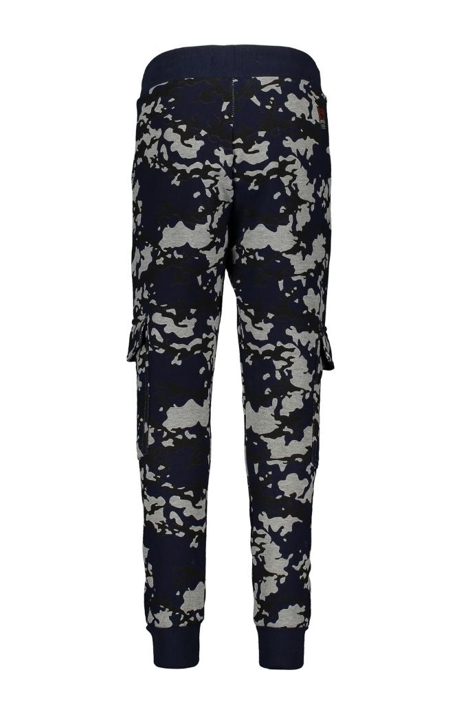 Boys Slim Track Pants with Camo Print | Back View