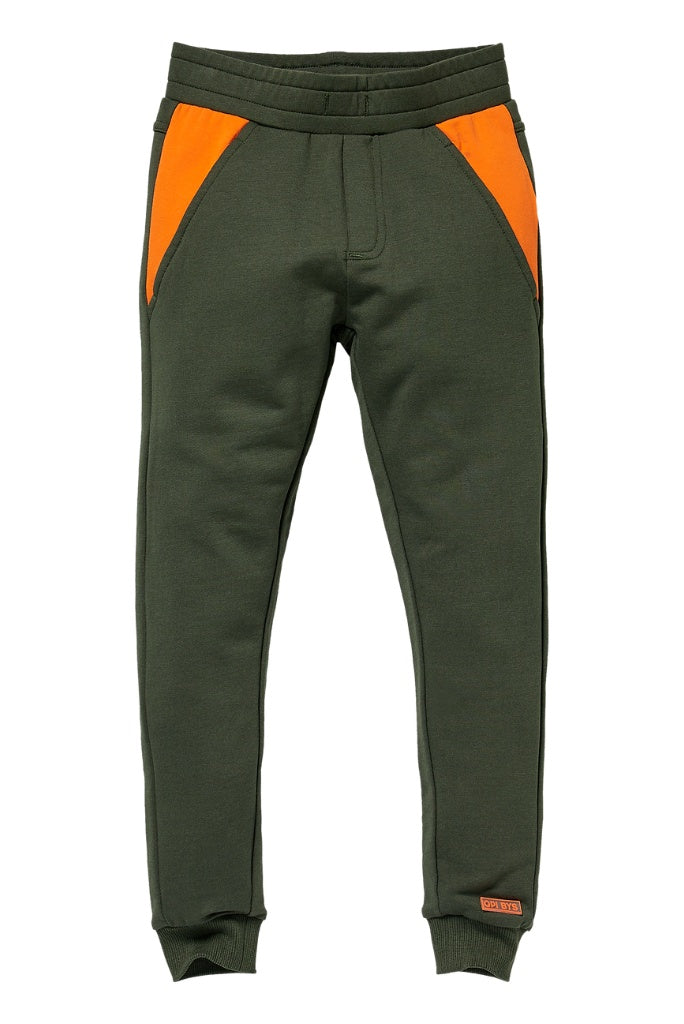 Boys Green Track Pants Koert by Quapi | Front View