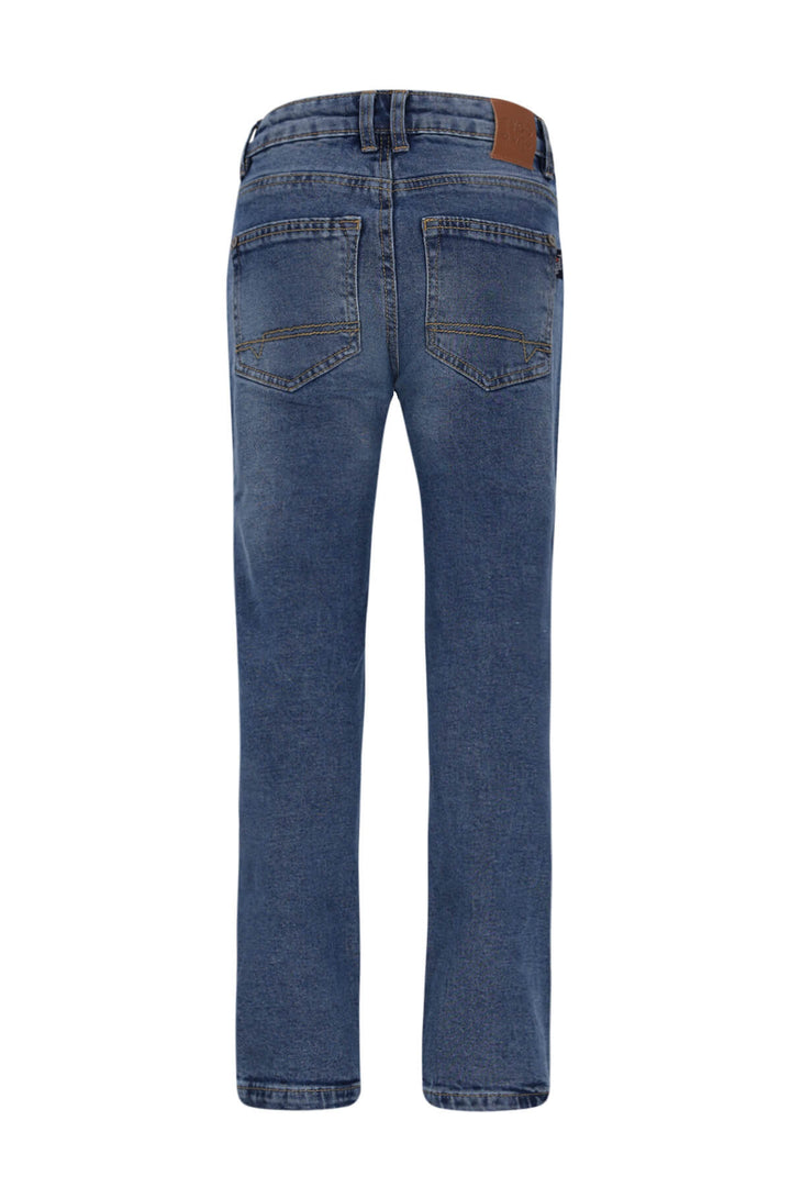 Blue jeans on a white background