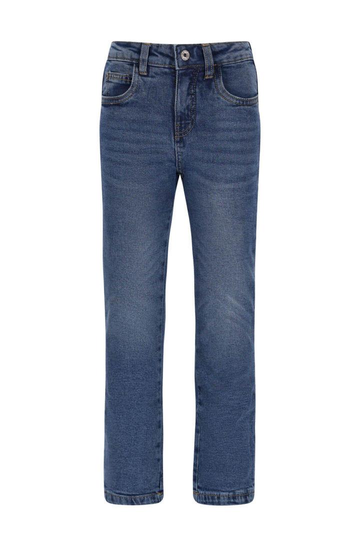 Blue boys jeans on a white background