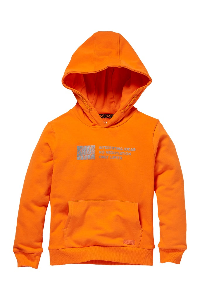 Boys Orange Hoodie Knox by Quapi | Front View