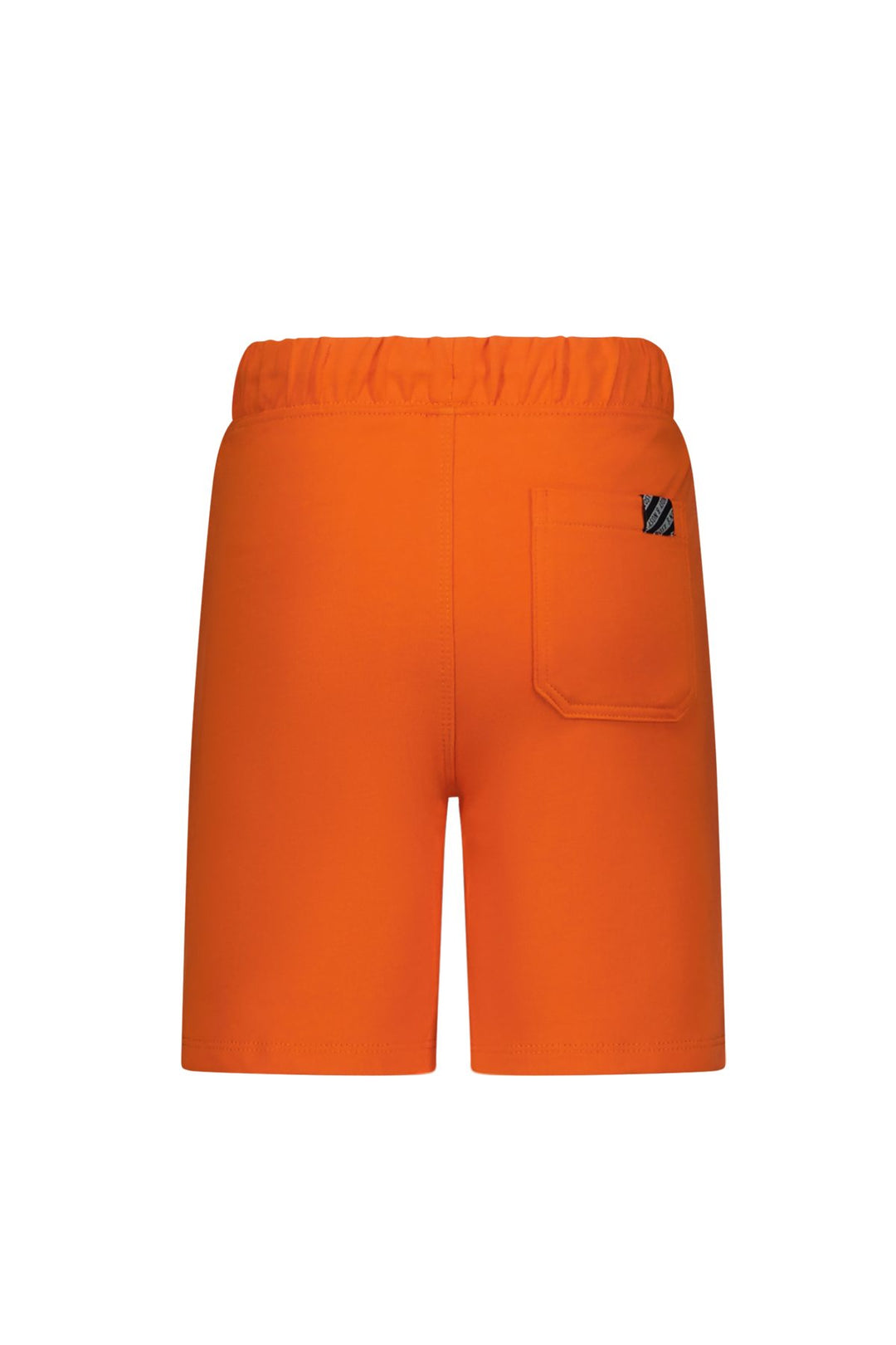 Orange shorts with a logo on a white background