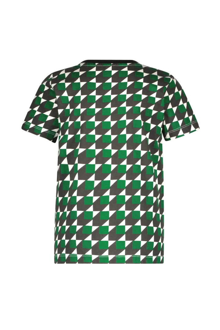 Green and black checkered t-shirt on a white background