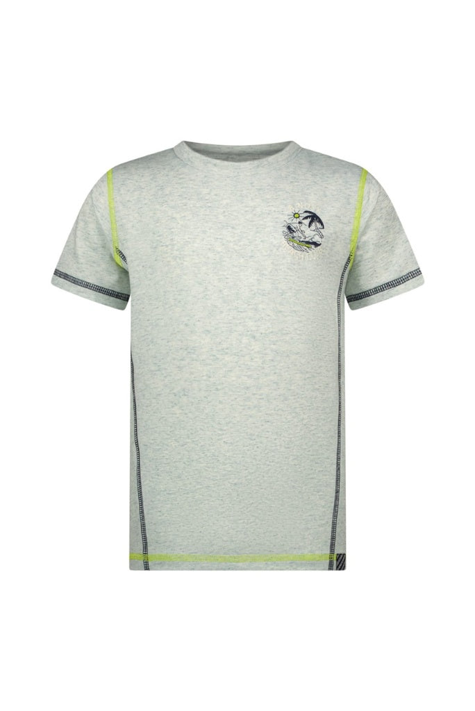 Grey t-shirt Tony by B.Nosy with a print  on a white background