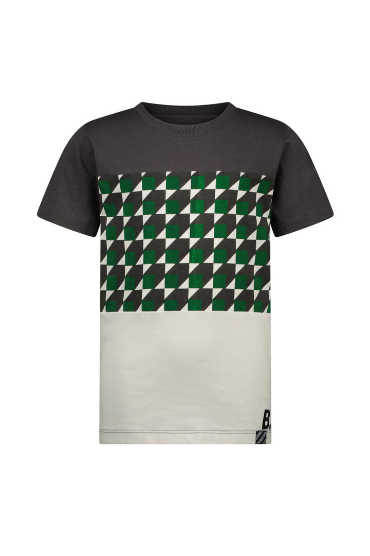 T-shirt with geometric pattern on a white background