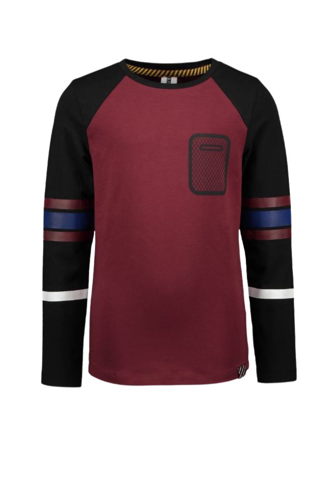 Boys Long Sleeve Top in Winter Red by B.Nosy | Front View