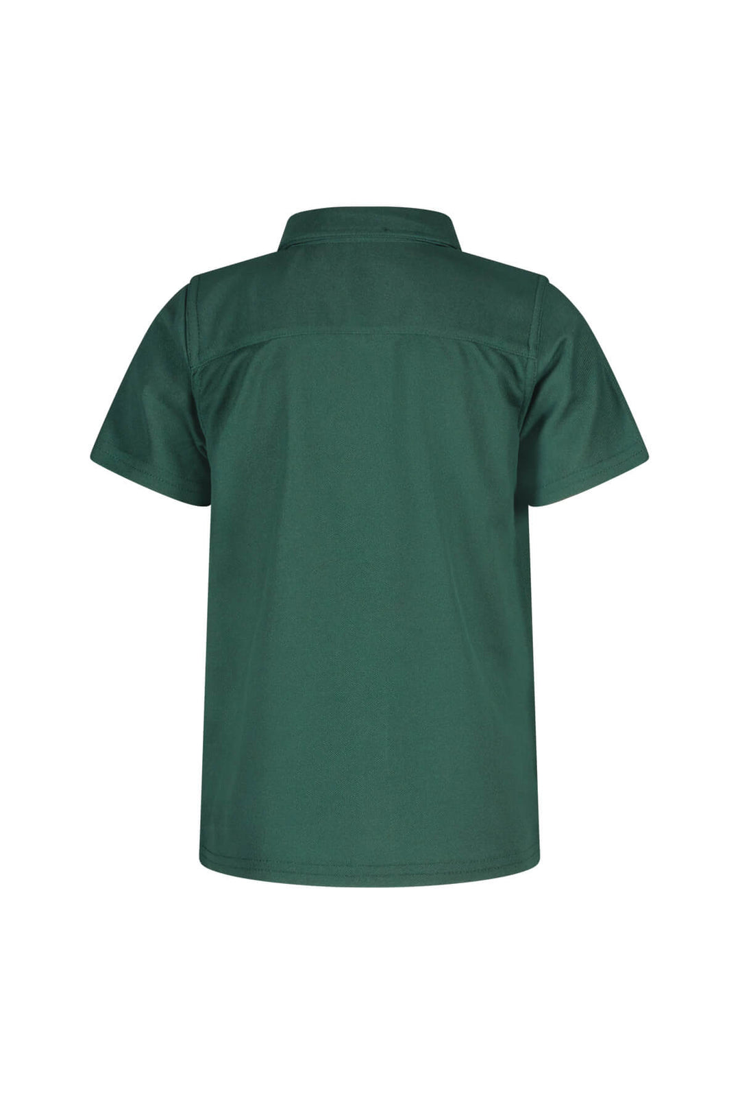Back view of the green shirt on a white background