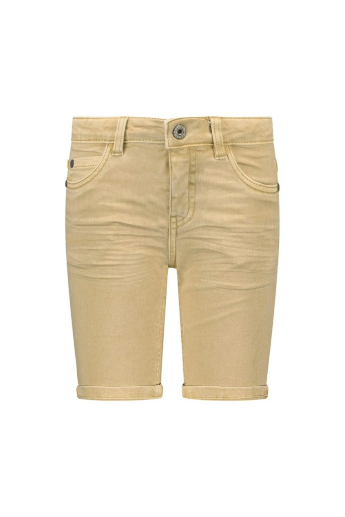 Quinn Slim Twill Shorts Beige | Front View
