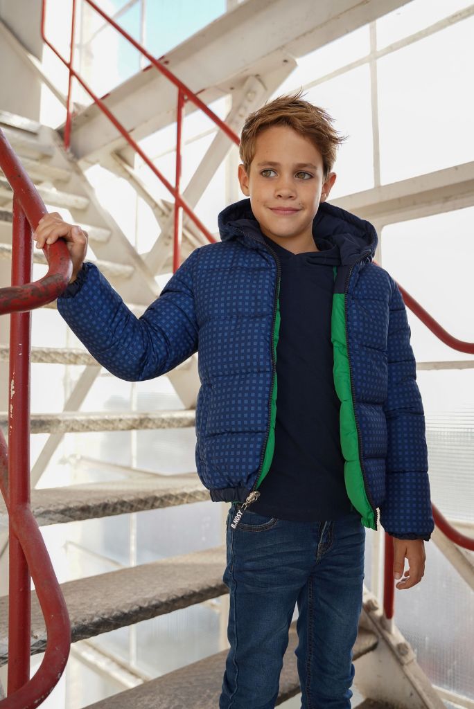 Jim Reversible Puffer Jacket on boy standing