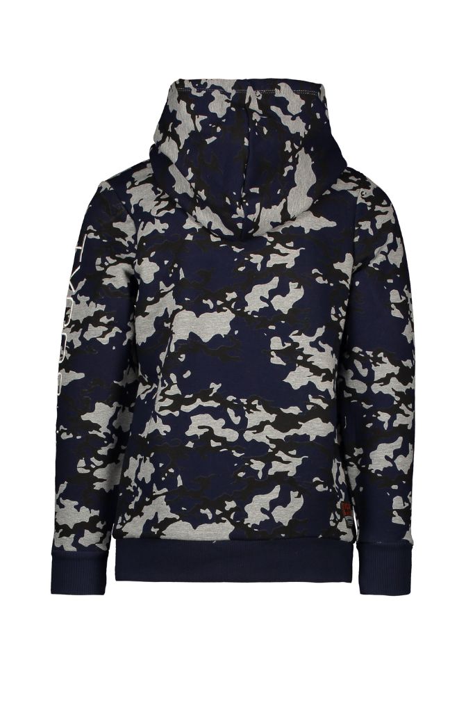 Boys Fleece Contrast Camo Hoodie | Back View