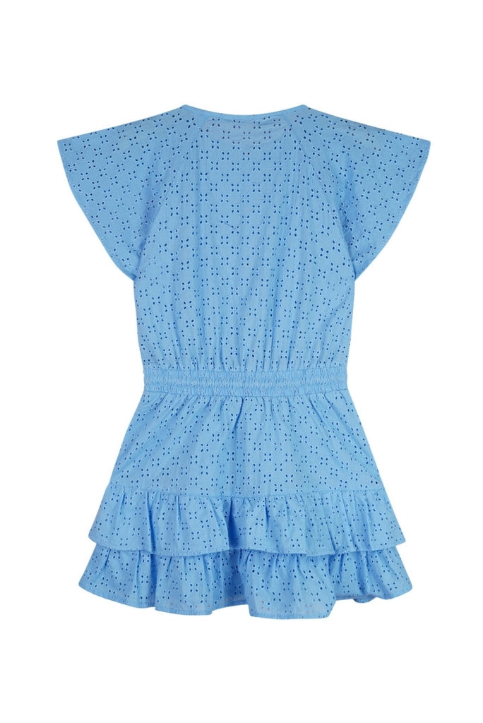 Siggy Fully Embroidered Dress Blue | Back View