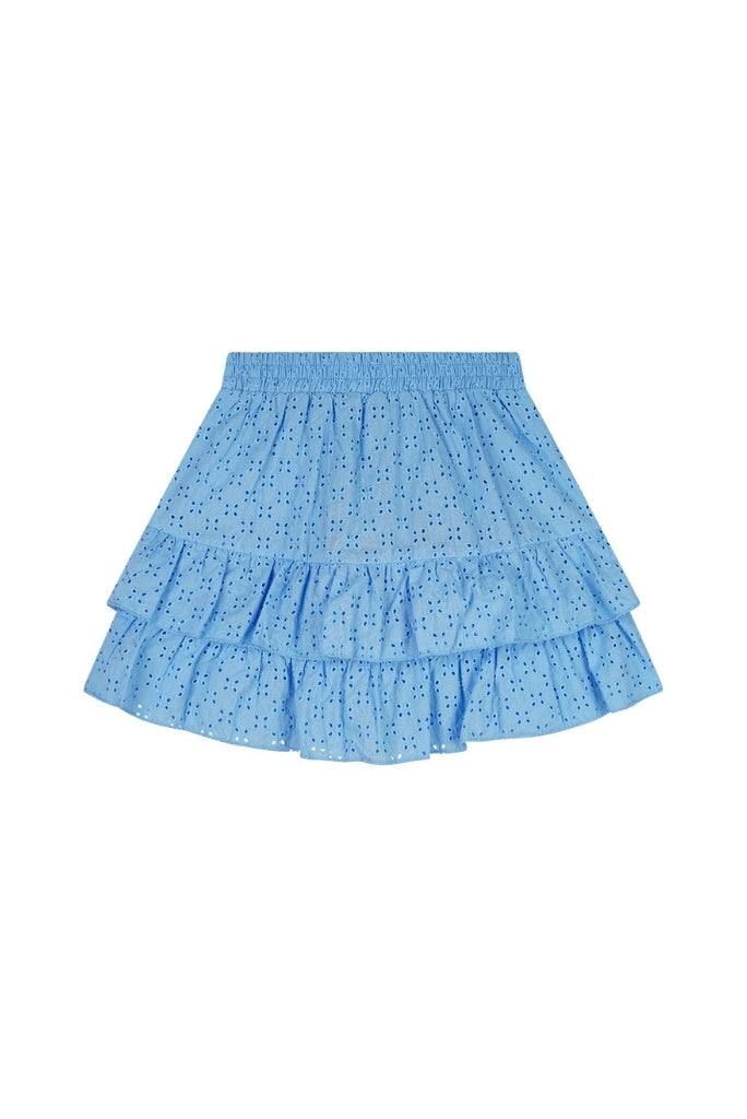 Naia Fully Embroidered Skirt Blue | Back View