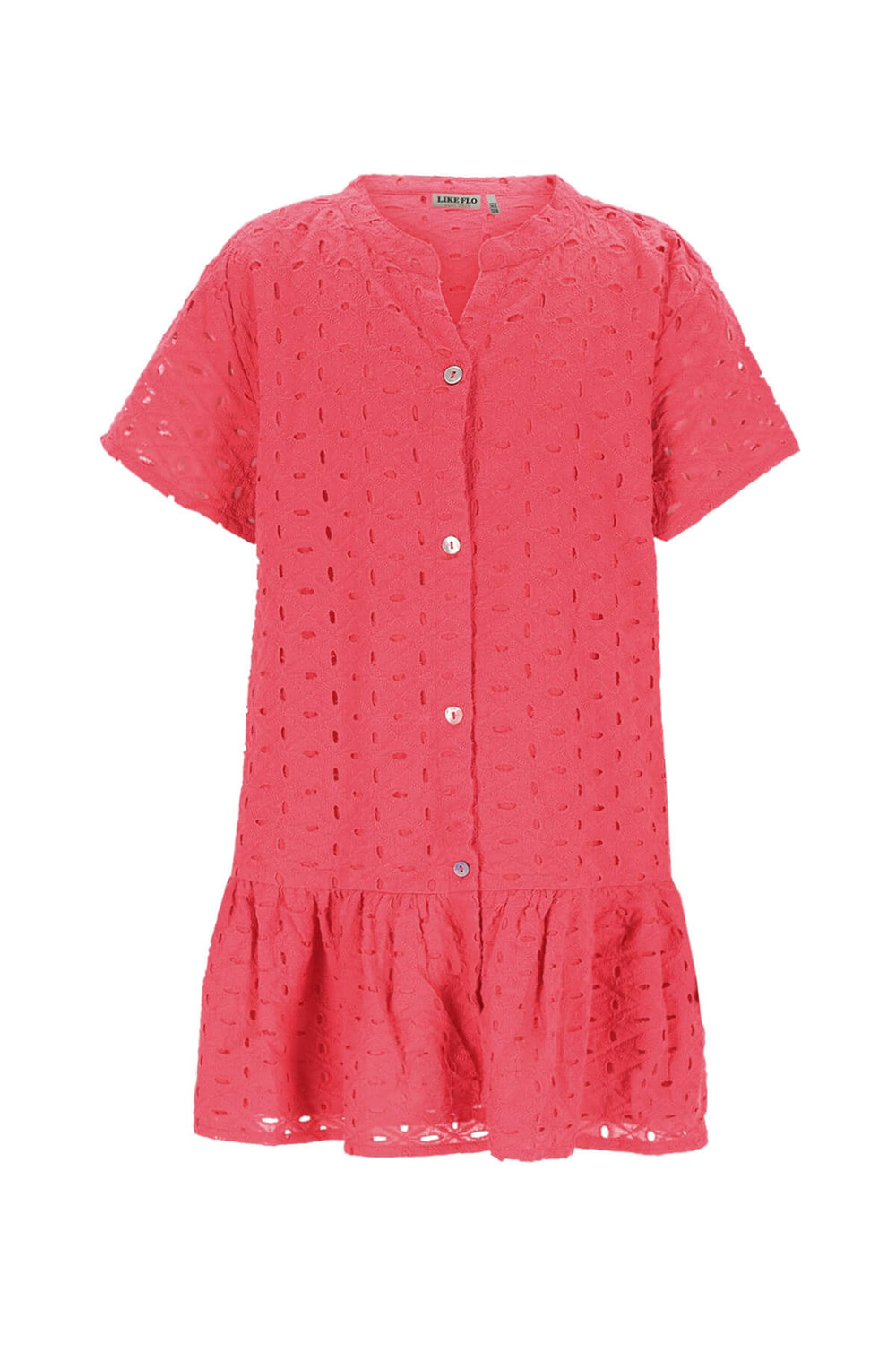 Pink embroidered dress Mace on a white background