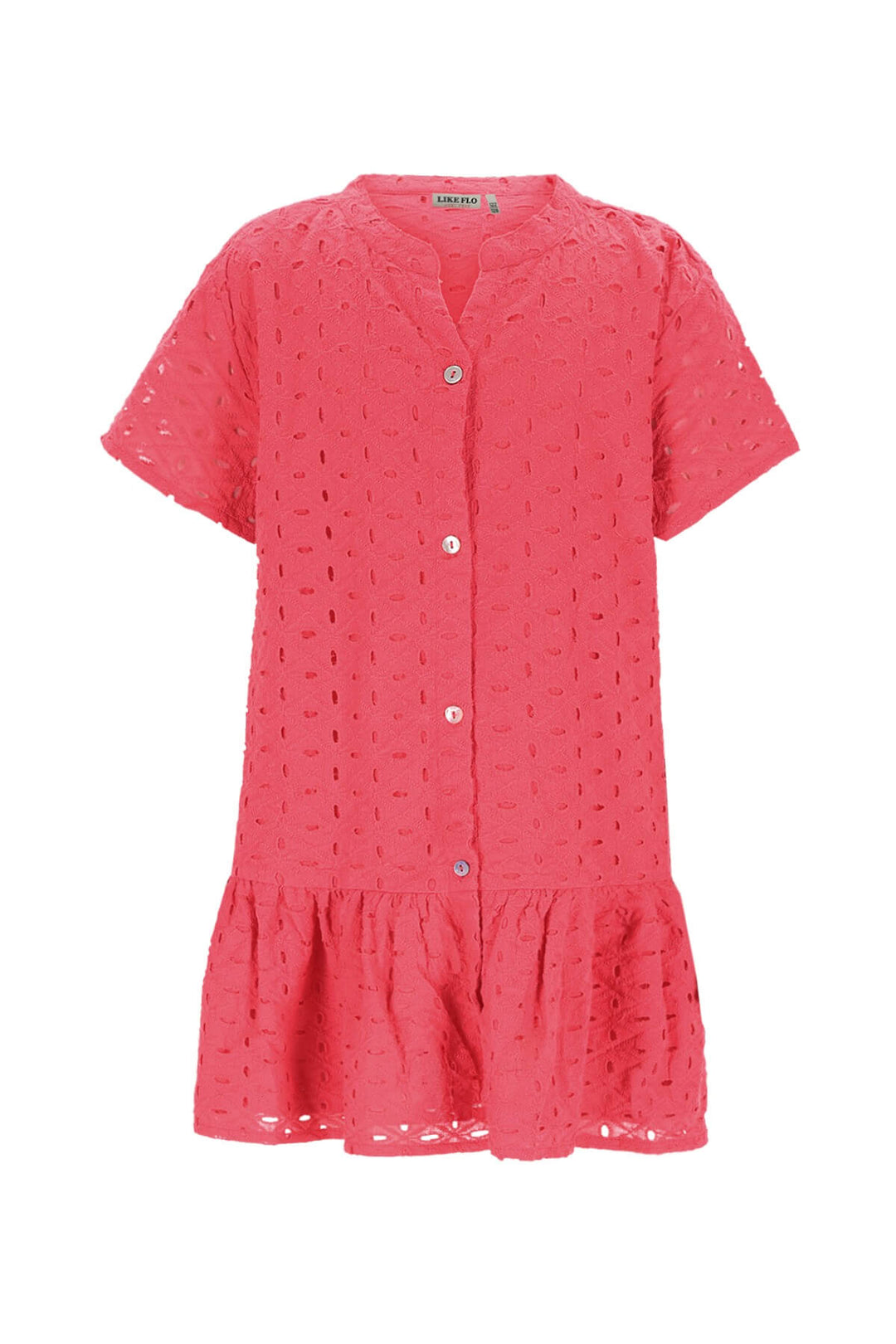 Pink embroidered dress Mace on a white background