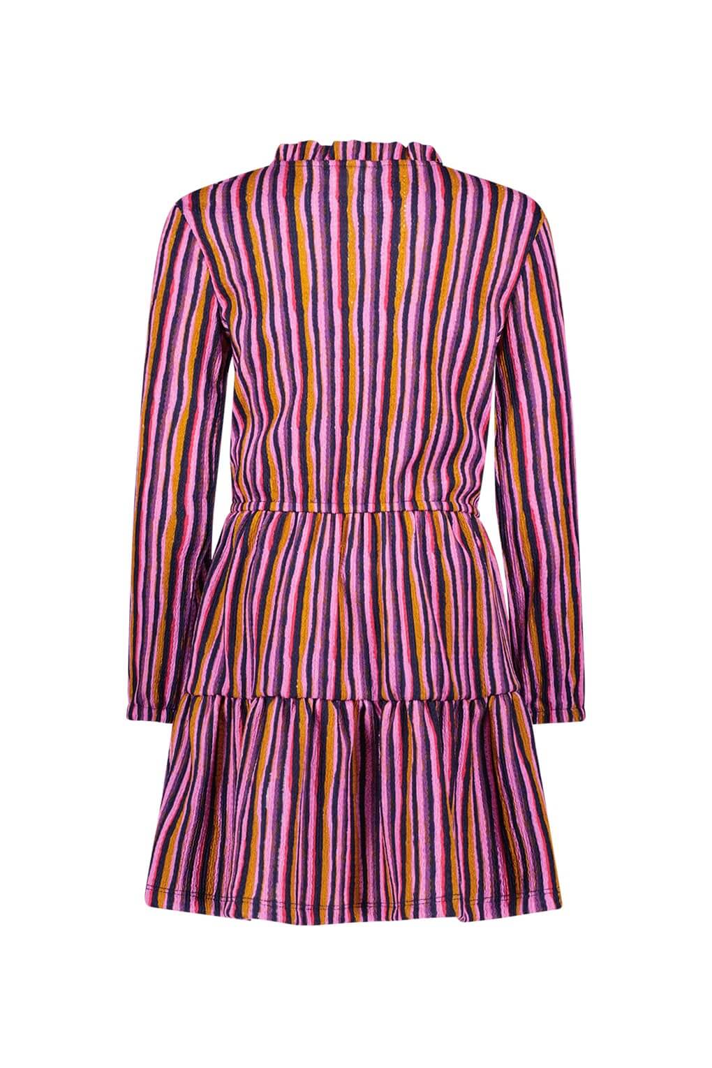 Multicolored striped dress on a white background